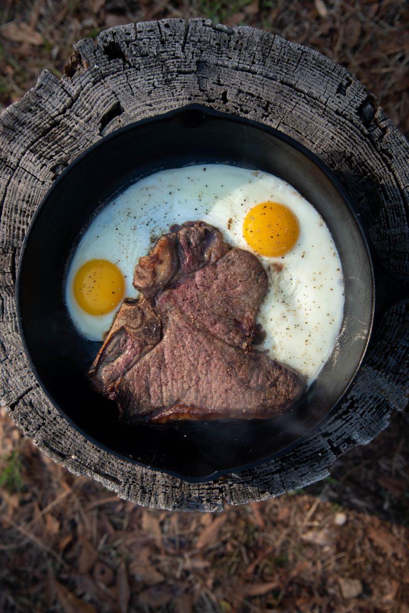 Campfire Steak and Eggs